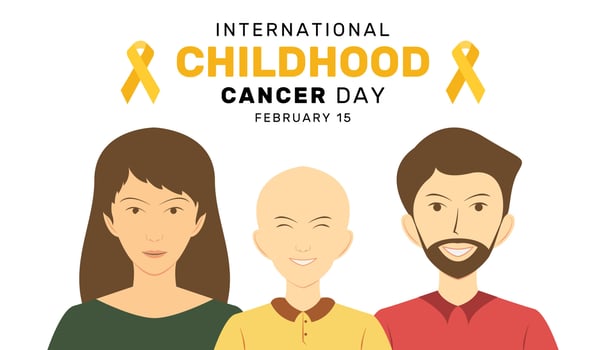 Awareness Childhood cancer day banner. Flat vector illustration