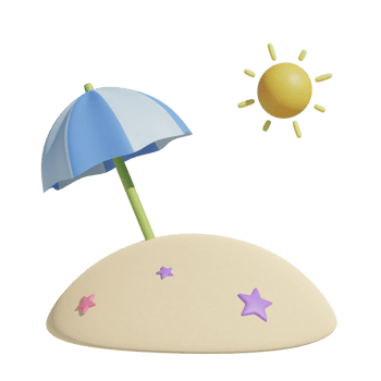beach illustration on transparent background png