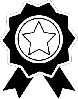 award icon symbol black white winner star element vector