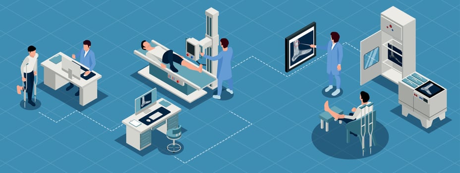 X-ray Isometric Infographic Set vector