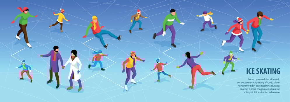 Ice Skating Infographics vector