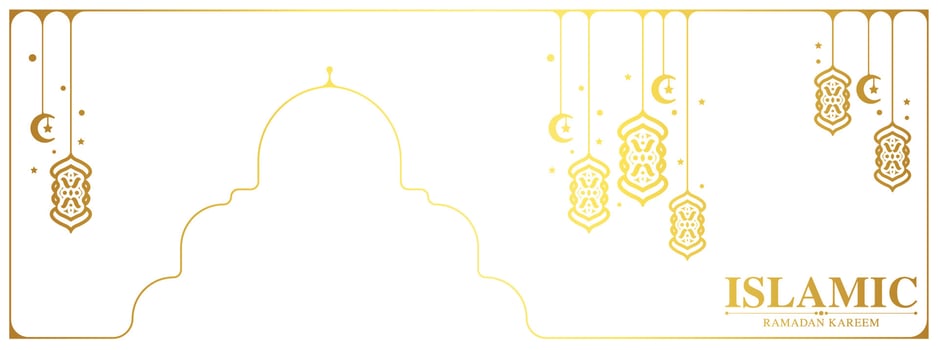 Elegant white and gold decoration Ramadan kareem background vector