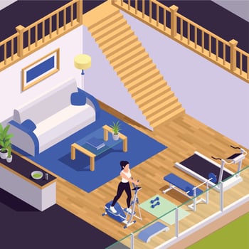 Home Gym Isometric vector