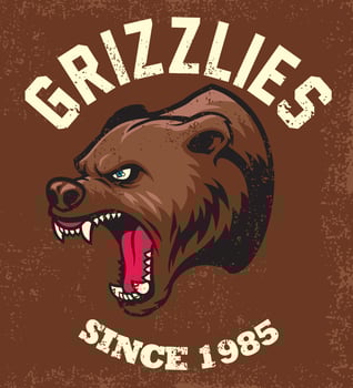 vintage bear mascot vector