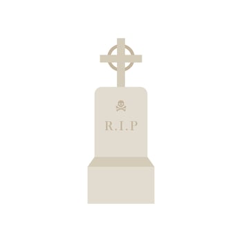 tombstone flat design vector illustration. grave and graveyard symbol. gravestone vector