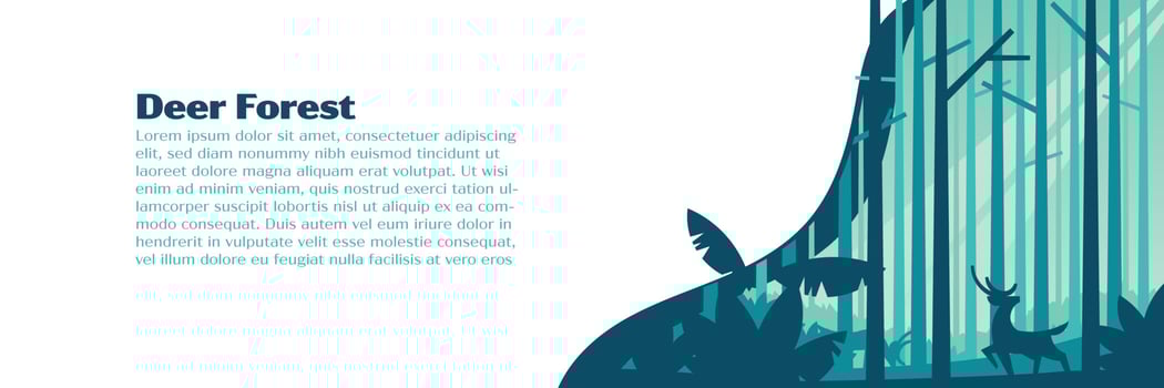 Deer Forest Twitter Header vector