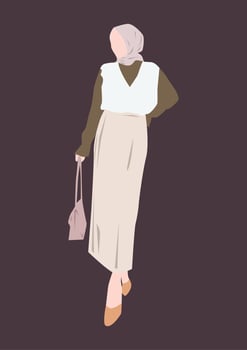 Fashionable Muslim woman wearing hijab vector