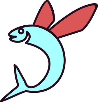 Flying Fish Vector Icon