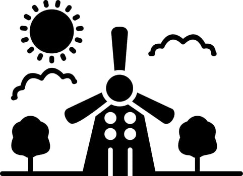 Wind turbine Vector Icon