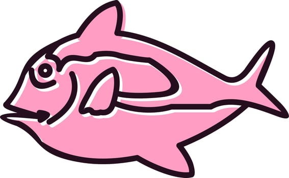 Blue Tang Fish Vector Icon
