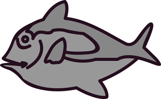 Blue Tang Fish Vector Icon
