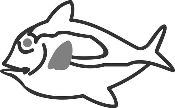 Blue Tang Fish Vector Icon