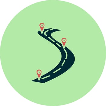 Road map Vector Icon