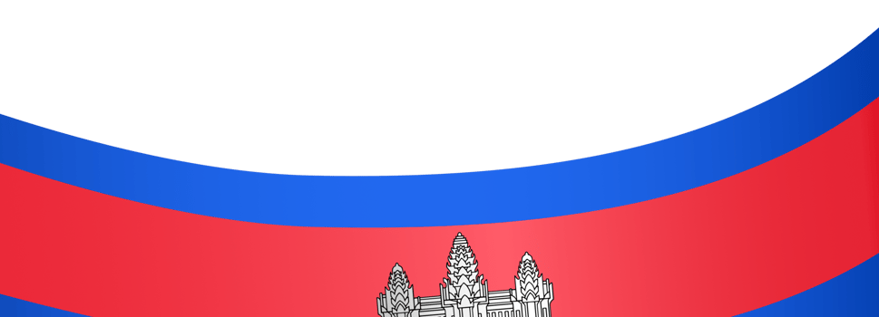 Cambodia flag wave isolated on png or transparent background