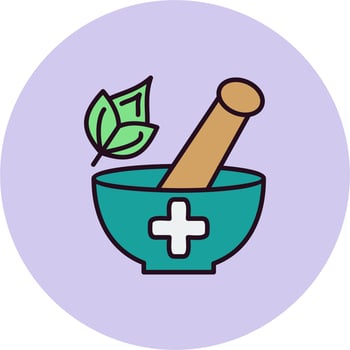 Herbal treatment Vector Icon