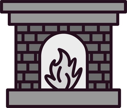 Fireplace Vector Icon