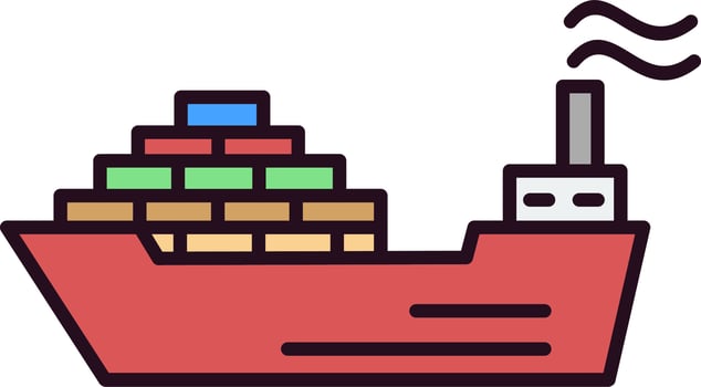 Cargo Ship Vector Icon