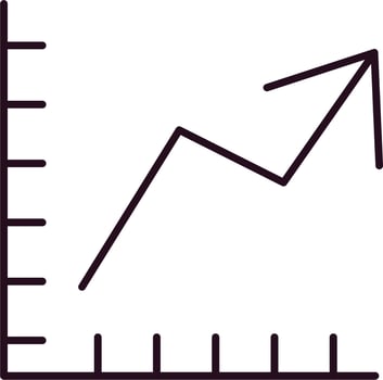 Line graph vector icon