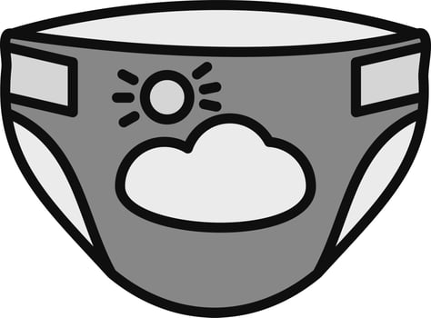 Baby diaper Vector Icon