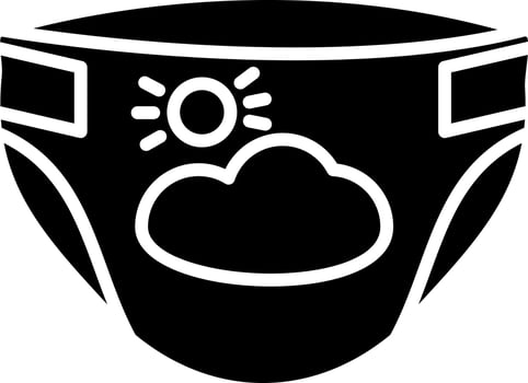 Baby diaper Vector Icon