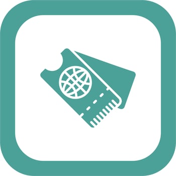 Airplane ticket Vector Icon