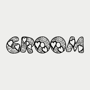 Groom Word lettering vector illustration