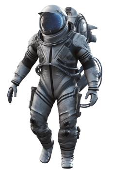 Space suits isolated on transparent background. Ai generated. png