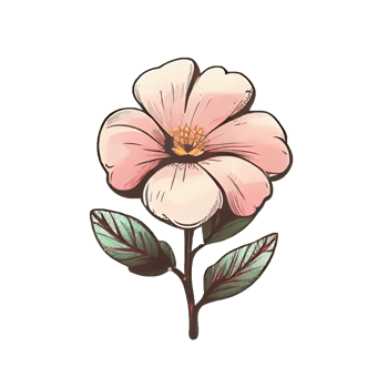 Cute pink flower hand drawn element, perfect for decorating  Valentine Day or Mother Day card. png