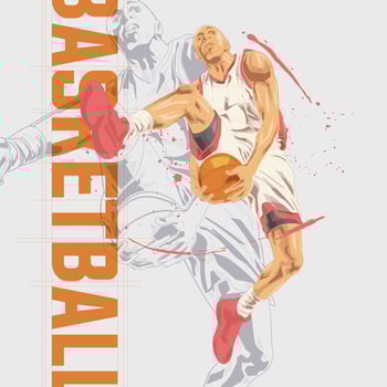 Basketball player illustration character in abstract style vector