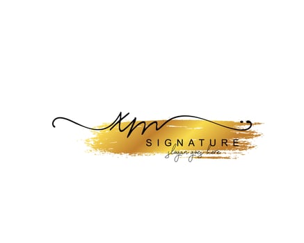 Initial XM beauty monogram and elegant logo design, handwriting logo of initial signature, wedding, fashion, floral and botanical with creative template. vector