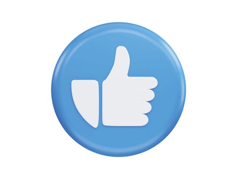 Like with 3d vector icon illustration