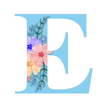 Floral Alphabet, Botanical Letter Clipart Design png