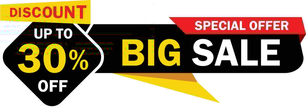 30 percent discount tag vector, offer tag, special offer vector, big sale, mega sale, Big sale discount offer, super sale vector tag, 30, 25, 40, 45 percent special discount offer label free vector