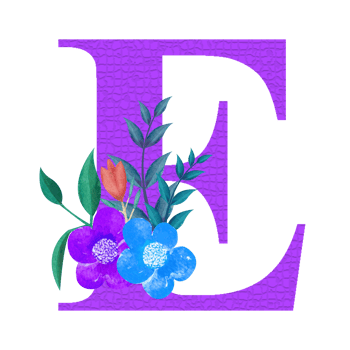 Floral Alphabet Clipart, Botanical Letter Clipart Design png