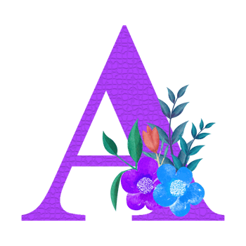 Floral Alphabet Clipart, Botanical Letter Clipart Design png