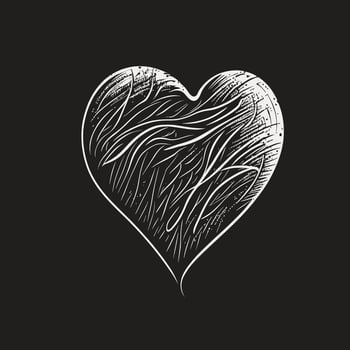 Heart Hand drawn heart icon sign - Brush drawing calligraphy heart black heart symbol - Heart cartoon vector illustration