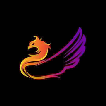 Modern Flaming Phoenix Logo Symbol,Phoenix logo design template. Vector Illustration.EPS 10