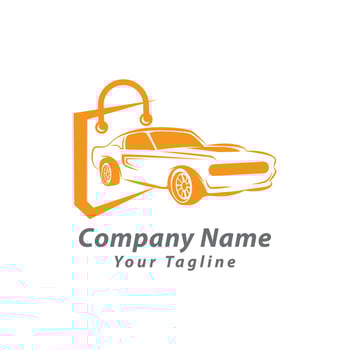 Car Shop Logo Template Design Vector,Car market logo, shopping cart logo vector