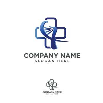 Medical cross and herbal leaf. medicine pharmacy logo vector