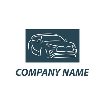 car logo design with concept sports vehicle icon silhouette on white background. Vector illustration.