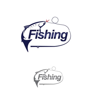 fishing logo isolated on white vector illustration