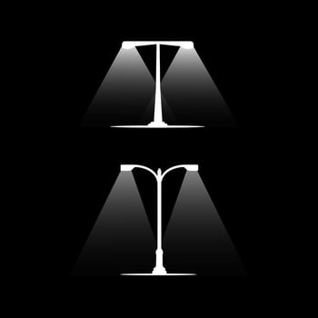 Streetlight icon line isolated on black background. Streetlight icon concept drawing icon line in modern style. Vector illustration for your web mobile logo app UI design.
