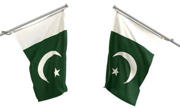 Pakistan country flag green white moon star waving symbol decoration 23rd national day government politic freedom patriotism independence pride event monument islam muslim religion culture.3d render png