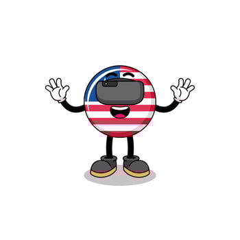 Illustration of liberia flag with a vr headset vector