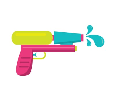 gun with water splash vector