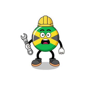 Character Illustration of jamaica flag with 404 error vector