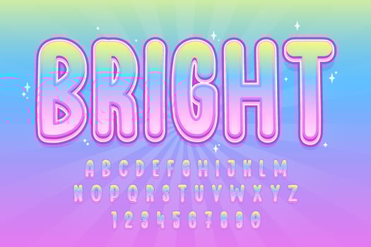 decorative bright text effect vector design