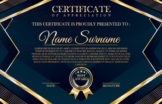 Professional Education Certificate Template vector