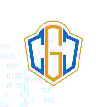 CGJ abstract monogram shield logo design on white background. CGJ creative initials letter logo. vector