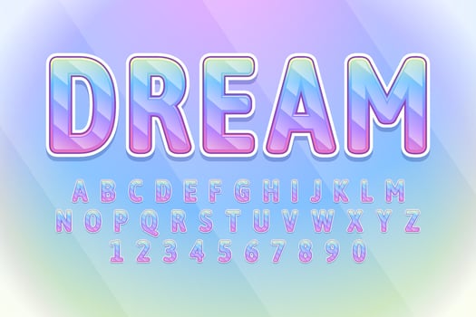 decorative dream text effect vector design